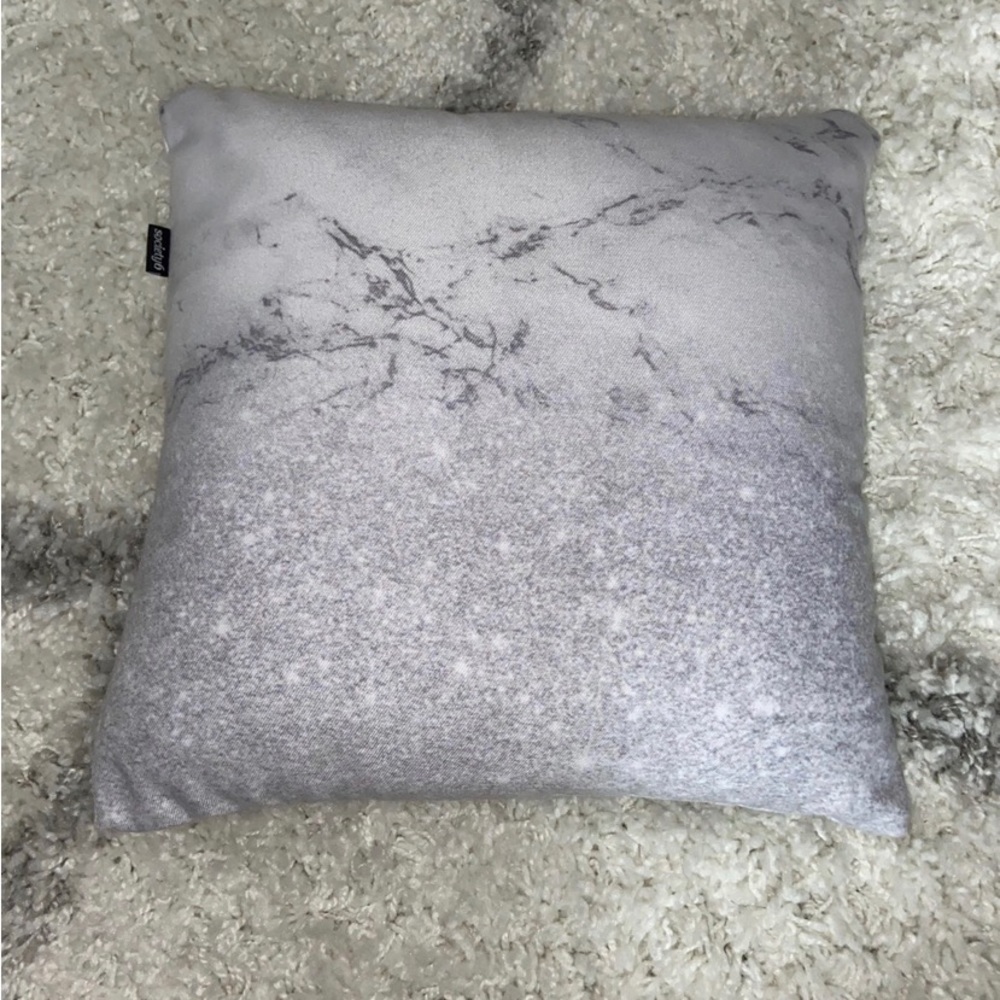 Søciety6 Glitter Ombre Marble Throw Pillow
